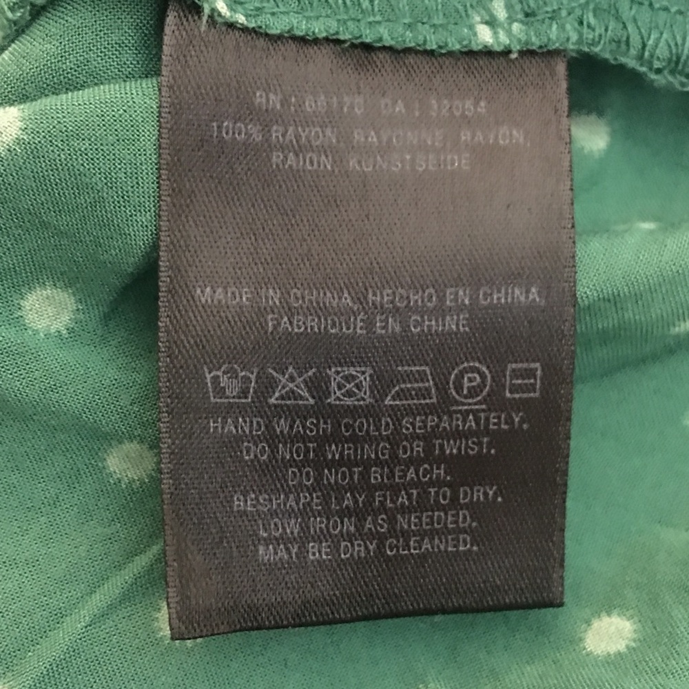 Medium Maeve Anthropologie Green Polka Dot Top - Picture 8 of 8